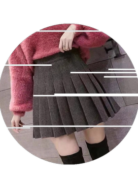 2026新款半身裙女秋冬季毛呢百褶裙高腰显瘦厚实小个子a字短裙潮