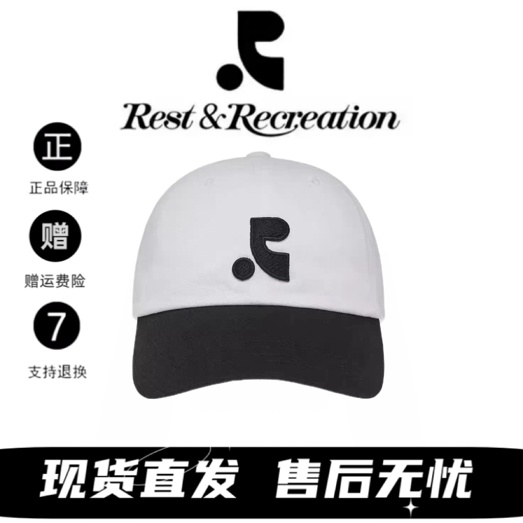 韩国张康乐同款restandrecreation刺绣拼色棒球帽情侣款RR鸭舌帽