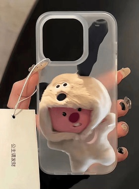 焱焱飞天露比loopy适用苹果15手机壳16大孔iphone14promax小海狸loppy13可爱12mini秋冬款11新款x套8plus男女