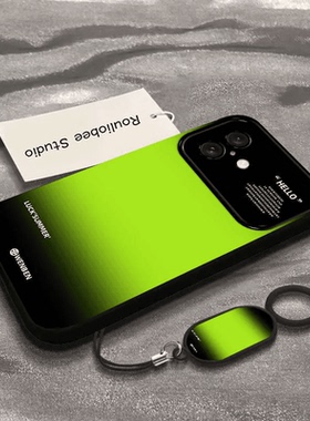 焱焱晕染渐变黑绿适用iPhone1516promax苹果1314手机壳1112大视窗苹果14plus全包14/pro12创意11简约小米