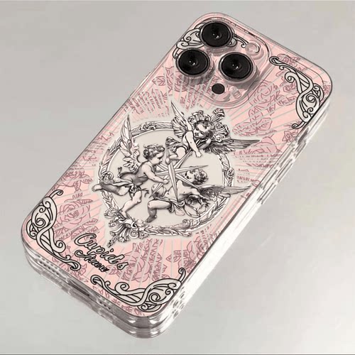焱焱ins高级感复古丘比特适用于苹果16pro手机壳iphone14全包13promax小众保护套12防摔11天使15plus软14pm