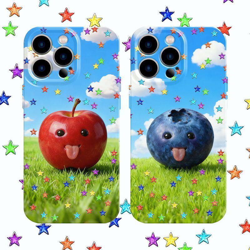 焱焱情侣蓝莓适用苹果16promax/17/iPhone12/14/15plus手机壳17pr16手机壳iPhone15菲林14软硬壳二合一11安卓