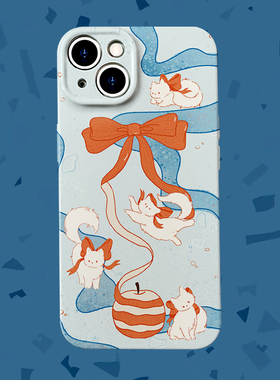 焱焱飞舞~苹果蝴蝶结小猫菲林适用iPhone15/14promax手机壳华为mate60小米14pro硬OPPOa58可爱IQOOneo9软vivo