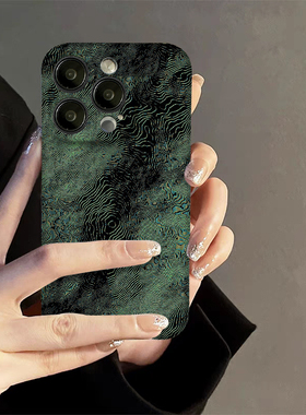 焱焱绿色螺纹适用iPhone16promax手机壳设计感小众2024新款15个性13不撞款12艺术11苹果14plus华为p70pro小米