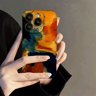 焱焱iPhone15Promax14不掉色11轻薄哑光678雾面硬壳适用于12苹果XRXS文艺彩绘艺术油漆可水洗手机壳经典 13pro