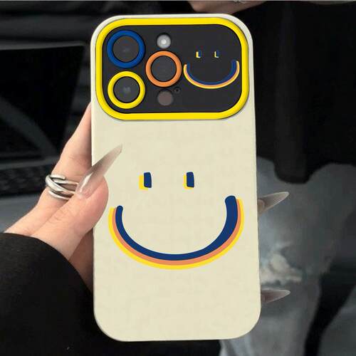焱焱苹果16promax/17/iPhone12/14/15plus手机壳15/14Promax新款13简约12高级感vivo彩色笑脸xsmax防摔7poppo