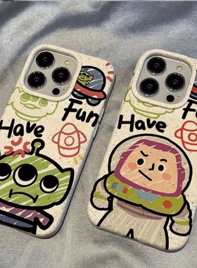 焱焱涂鸦巴斯光年适用苹果16promax手机壳iPhone15plus新款12mini/xs可爱13的8小米xr卡通se情侣x/11小众14pm