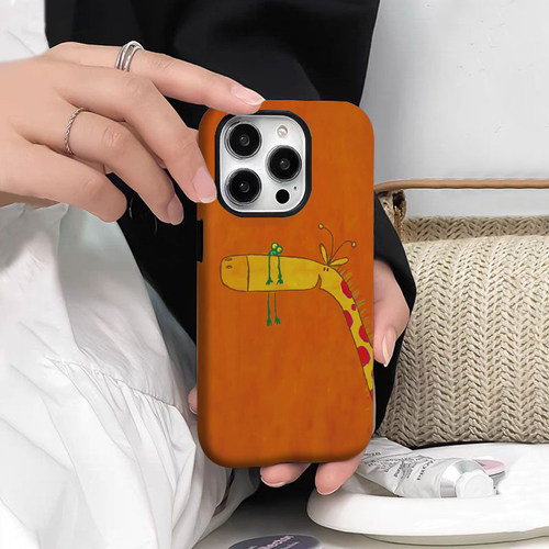 焱焱油画长颈鹿适用于苹果15pro手机壳简约iPhone14promax个性15菲林14创意13小众11高级感艺术不撞款ins