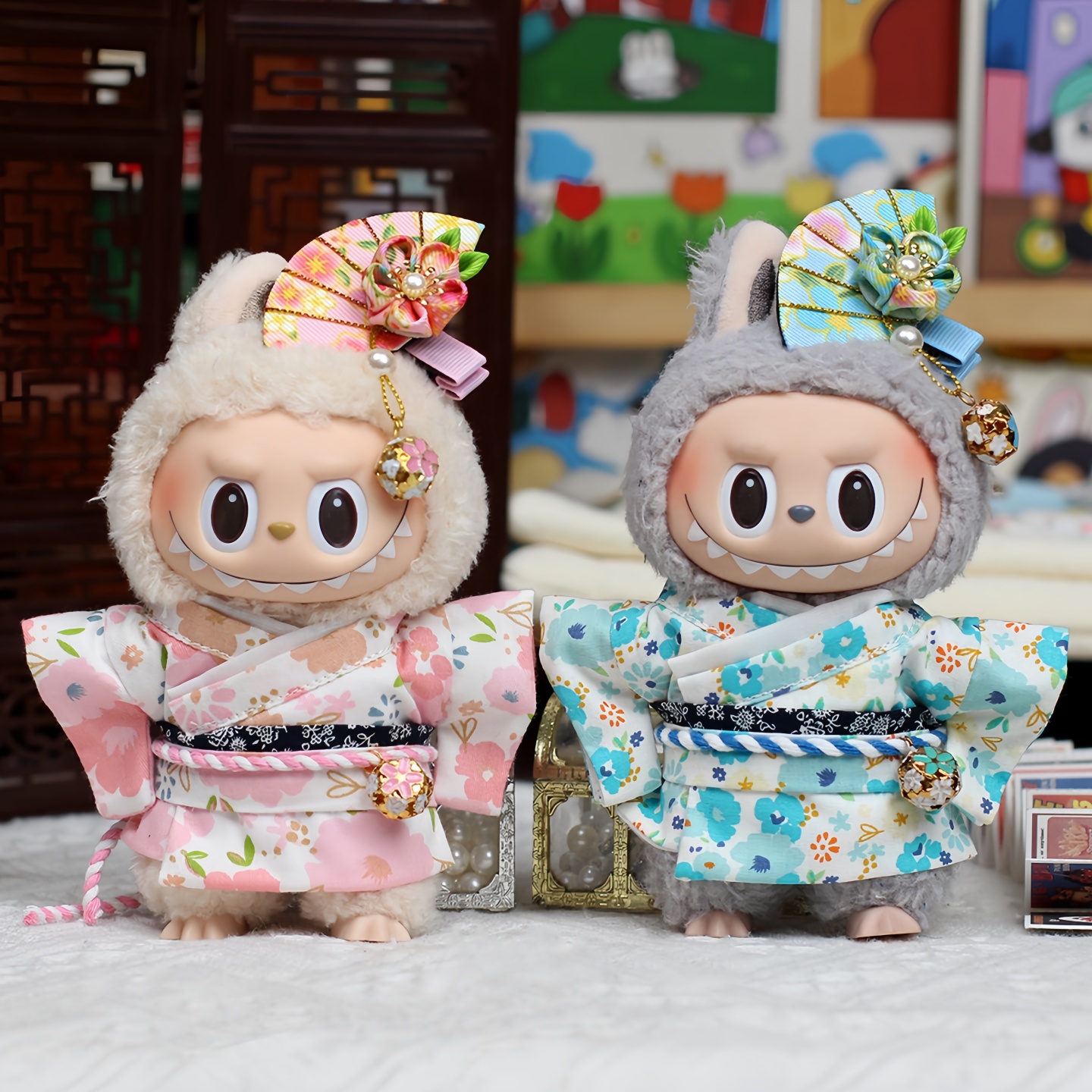 17cm拉布布衣服日式樱花和服套装