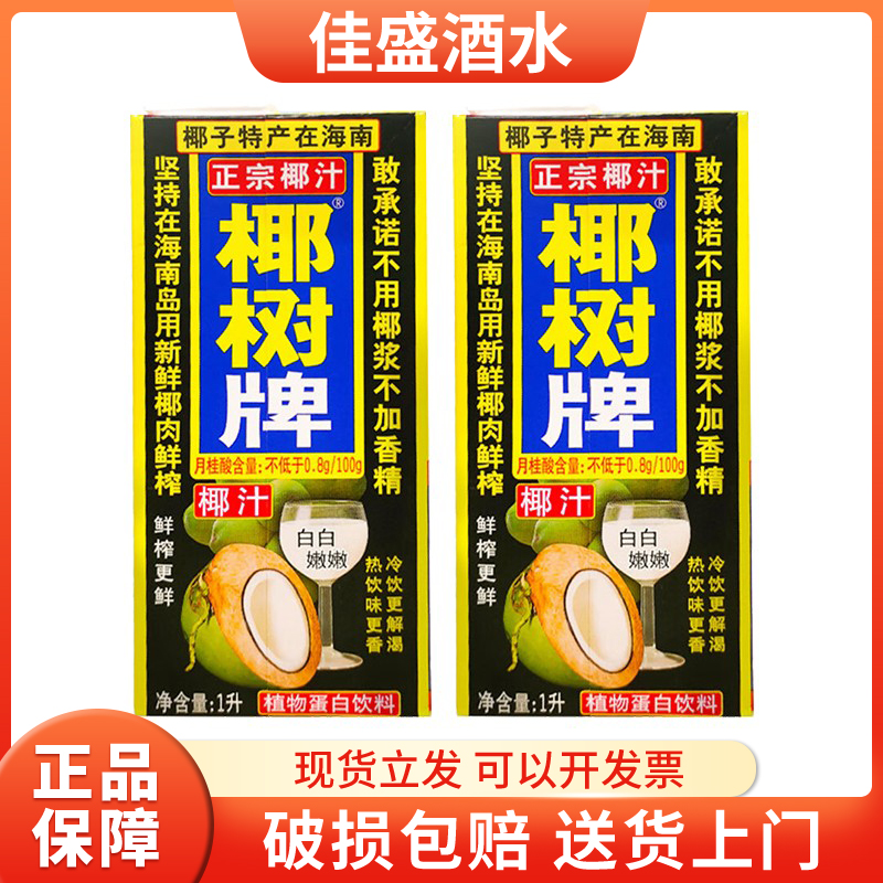 椰树牌椰子汁1L*2盒大盒植物蛋白饮料海南特产椰奶散装聚会饮品