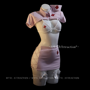 吸引力「温柔甜心」护士cos服装 小胸战袍****衣制服qqny诱惑内衣