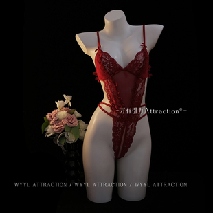 吸引力「甜心蜜令」连体衣红色套装 ****制服圣诞新年战袍qqny内衣