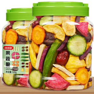 综合果蔬脆片500g果蔬混合装 水果干儿童零食草莓脆蔬果冻干蔬菜干