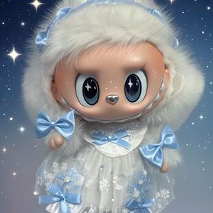 仅衣服38cm泡泡玛特labubu天使大首领夏日连衣裙公仔衣服潮玩穿搭