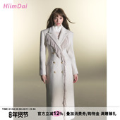 HiimDai 含羊毛流苏双排扣长大衣 型 留洋大小姐Pro 超模沙漏腰版