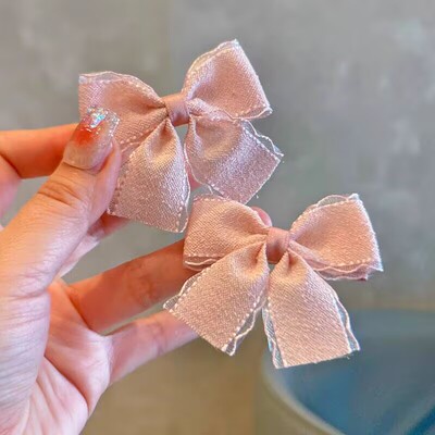 春夏小清新女童蝴蝶结对夹发夹宝宝刘海碎发夹子简约百搭女孩头饰