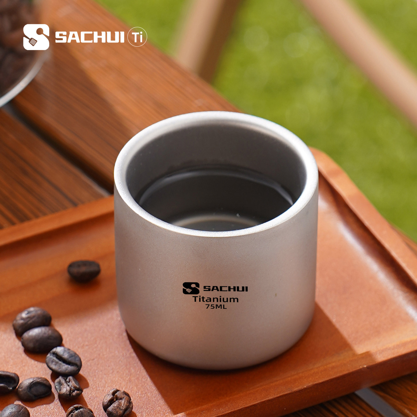 纯钛杯子双层防烫咖啡杯户外便携茶杯主人杯酒杯露营旅游直饮水杯