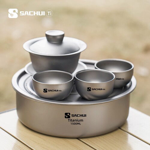 纯钛茶盘户外露营便携式旅行茶具