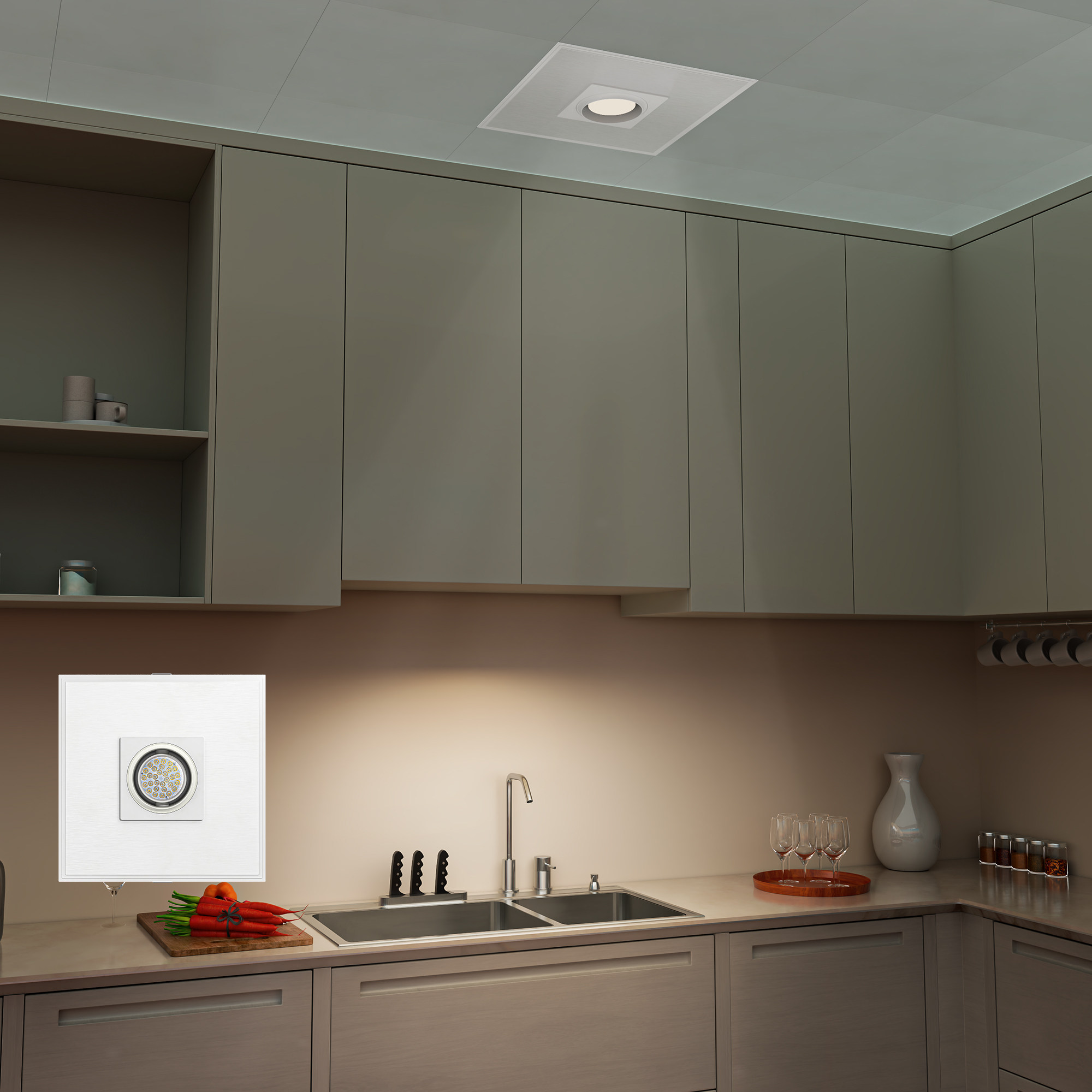 家用卫生间集成吊顶led灯射灯嵌入式厨房平板灯铝扣板厨卫吸顶灯