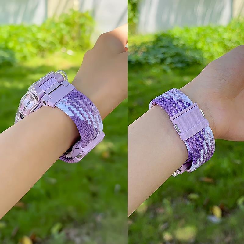 适用小天才电话手表Z9Z8弹力尼龙编织表带Z7Z6AZ1Q1A替换腕带通用