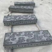 台阶石踏步天然青石凿道祥云面防滑台阶踏步石庭院别墅户外台阶层