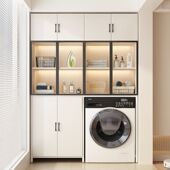 洗衣机台上柜实木滚筒洗衣机置物架阳台浴室上方储物柜卫生间落地