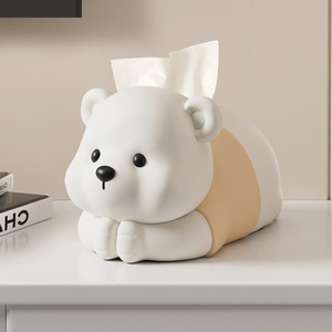 创意乖乖熊纸巾盒家用客厅茶几卧室桌面抽纸盒摆件高档生日送礼物