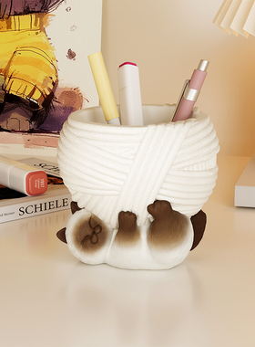 暹罗猫卡通笔筒办公室桌面学生创意可爱装饰大容量存储女孩礼物