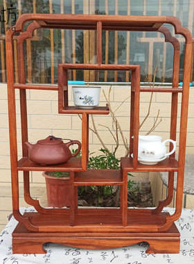 桌面博古架茶杯架子茶具收纳架茶叶放置架紫砂壶摆放架高端茶架