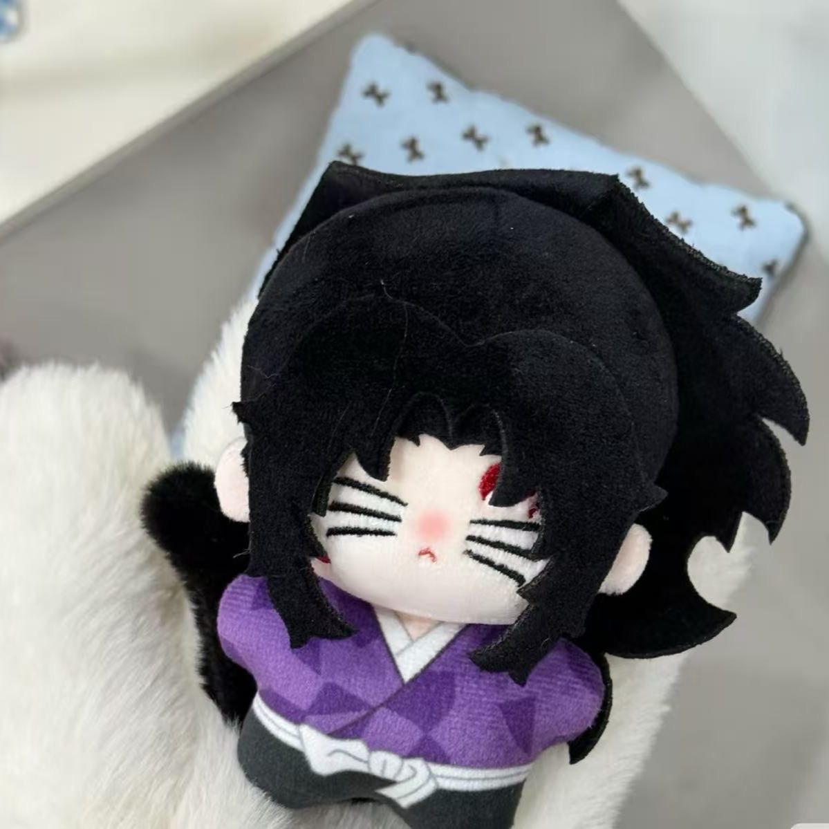 【爆款新品】鬼灭之刃黑死牟属性10cm棉花娃娃可爱印花体超萌周边