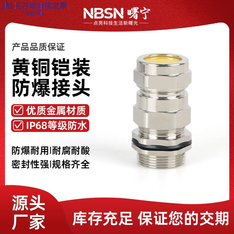 黄铜铠装防爆格兰头M20船用防