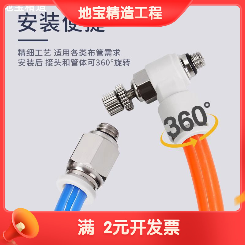 微型气管快插PC4-M5C气动直通PL4-M3迷你快速接头POC弯节流SL6-M6