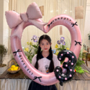 镂空大爱心铝膜相框气球儿童男女孩生日氛围拍照道具装 饰场景布置