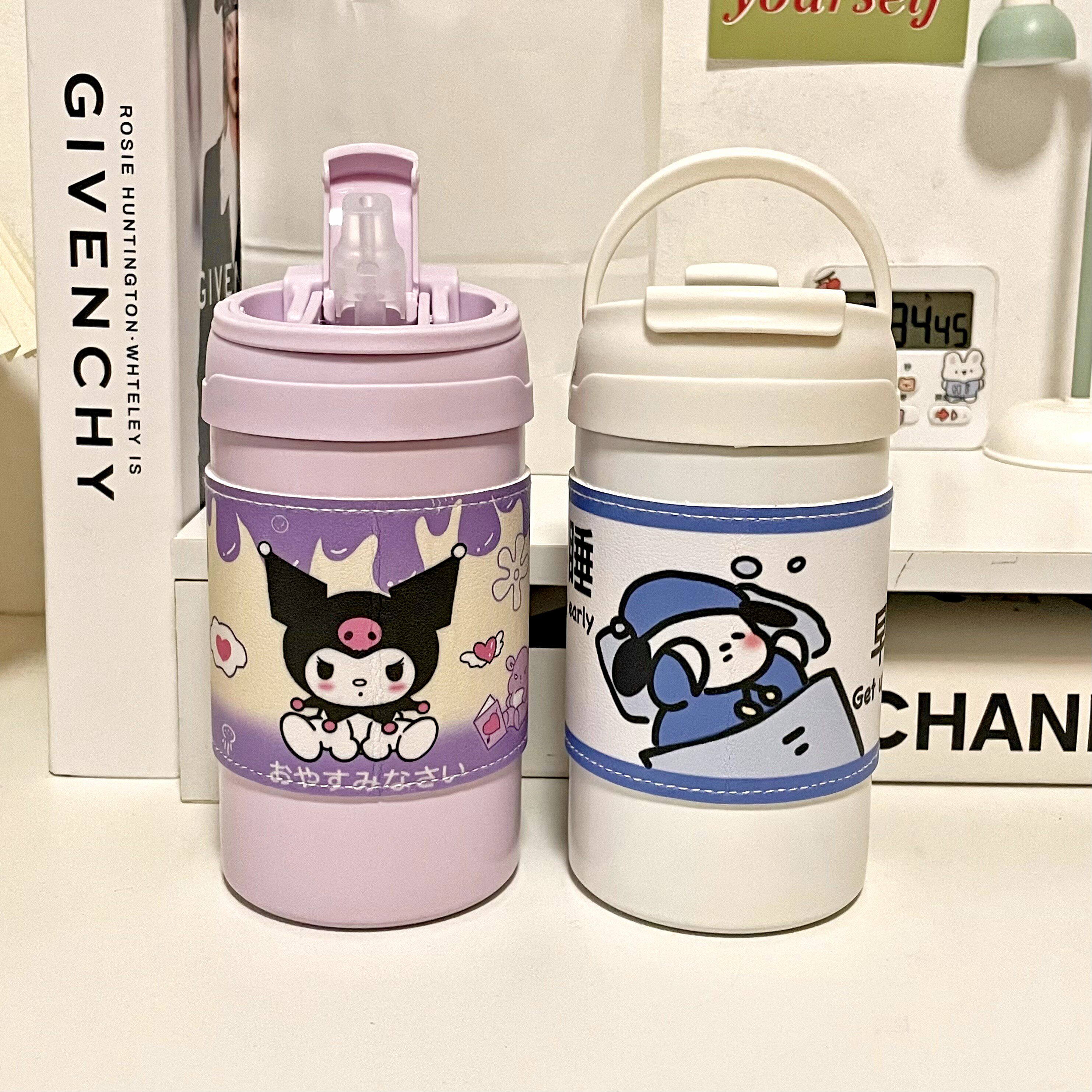 新款保温水杯女生ins高颜值304不锈钢吸管杯可携式简约可爱儿童杯