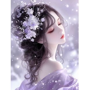 新款 紫色系少女自粘防水仿真贴纸家居室内客厅宿舍卧室不干胶贴纸