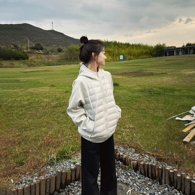 轻薄排骨羽绒服女款2025新款薄款春季开春穿搭外套女春秋棉服短款