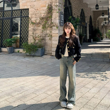 黑色小香风外套女春秋款2024新款初秋入秋韩系穿搭早秋季短款上衣
