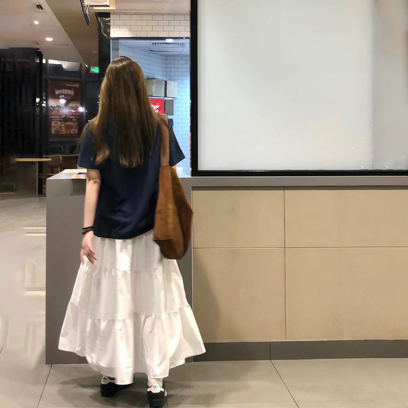 长白糕白色蛋糕裙半身裙长款女夏2026新款小个子白裙子长裙a