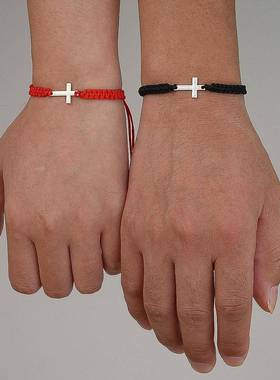 欧美十字架手錬 men women foreign trade cross woven bracelet