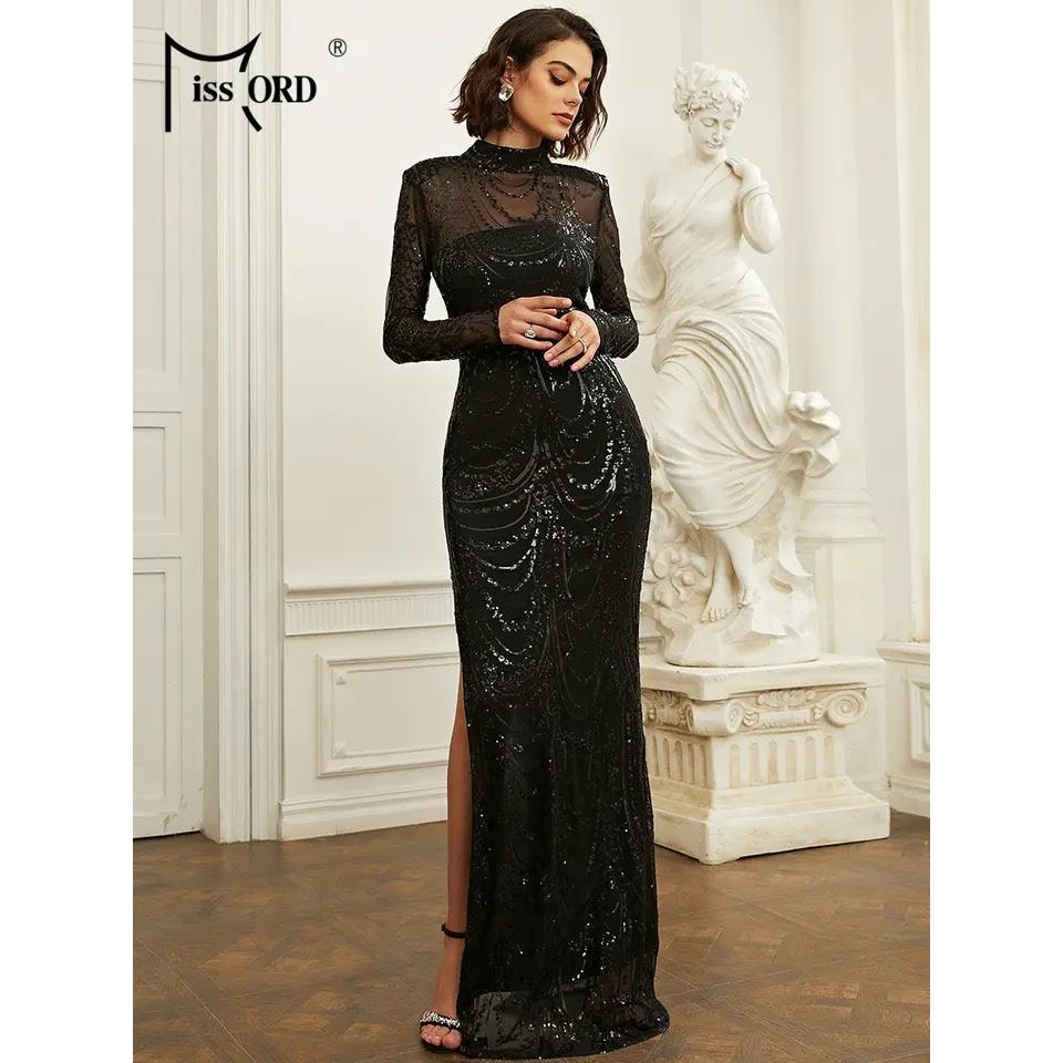 Split Sequin Maxi Dress Party Ladies Fashion Prom Dresses