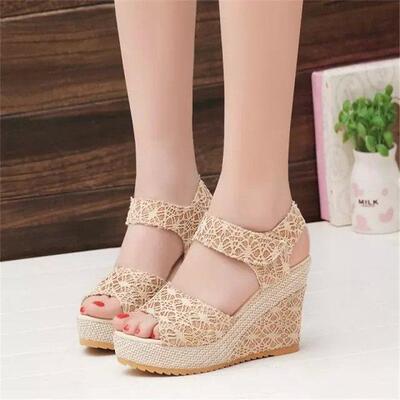Women Wedge Sandals High Heels Ladies Pumps 夏季坡跟凉鞋女鞋