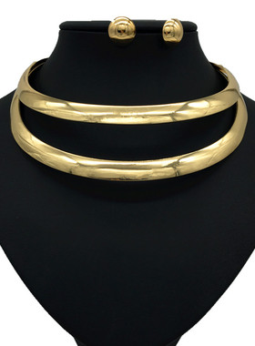 fashion necklace women set 欧美合金双层项圈女项链饰品