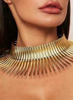 star necklace women choker 欧美风夸张金属项圈装饰项链女