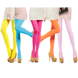 Tights 120D Velvet Women Long Color Seamless Stockings Candy
