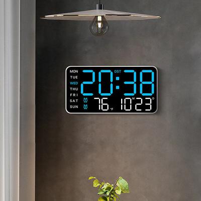 Digital Wall Clock Temperature LED Display 电子数字闹钟挂钟