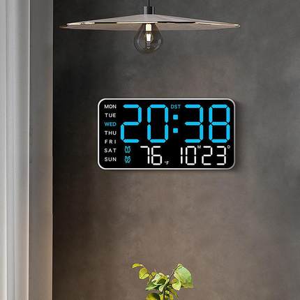 Digital Wall Clock Temperature LED Display 电子数字闹钟挂钟