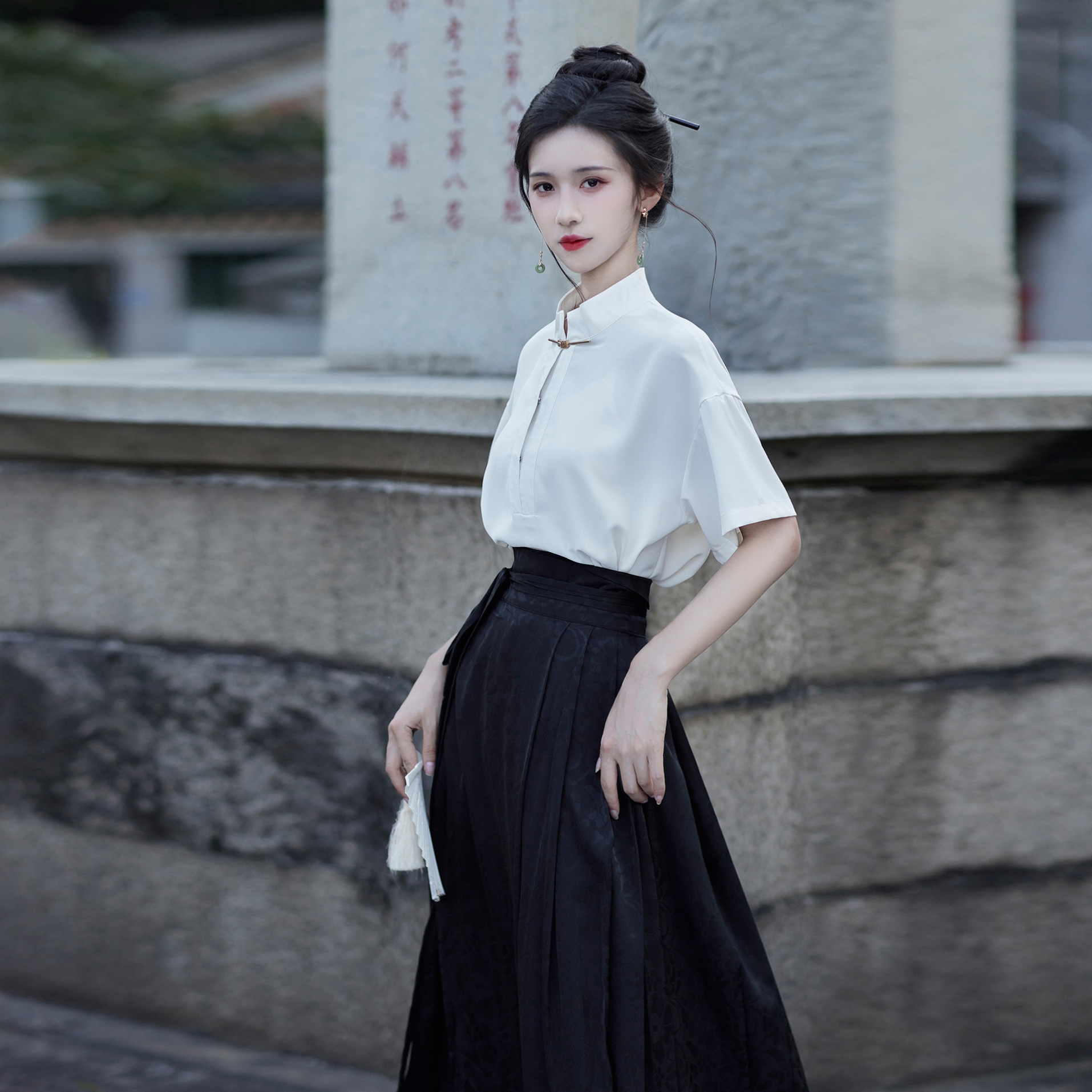 中国风上衣女夏季配马面裙衬衫汉元素改良汉服短袖新中式女装衬衣