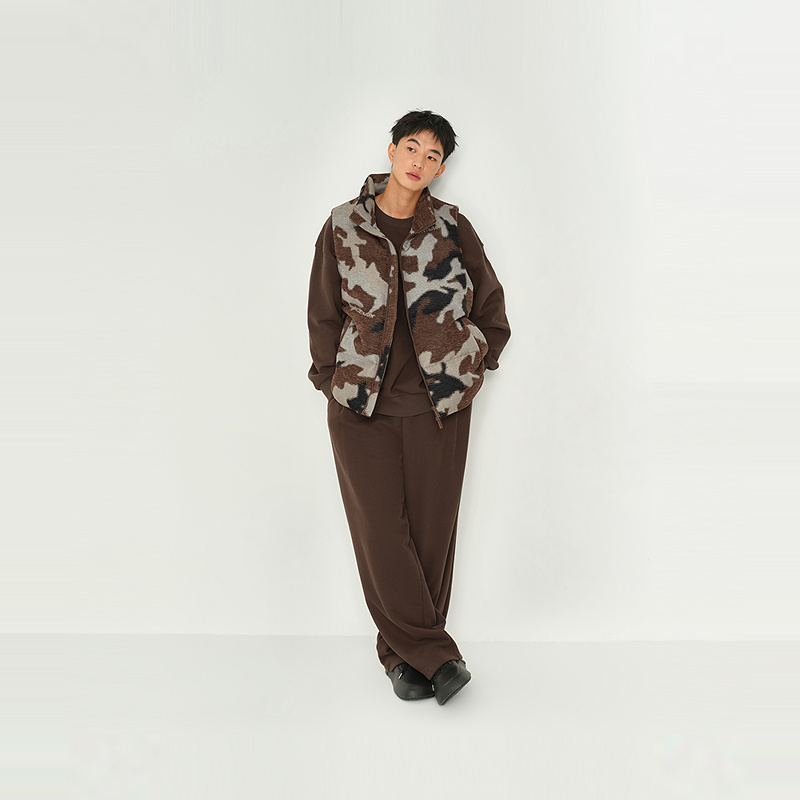 MODE COMMUTER | MC定制迷彩提花雪尼尔舒适亲肤防风立领羽绒马甲