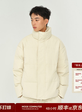 MODE COMMUTER| MC凹凸坑条混纺充绒立领加厚保暖设计感羽绒服