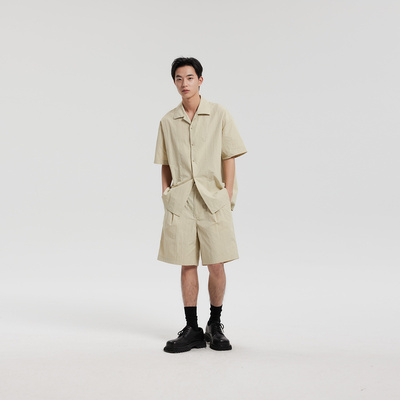 MODE COMMUTER| MC不潮品干爽微皱锦棉混纺型微皱斜纹梭织短裤